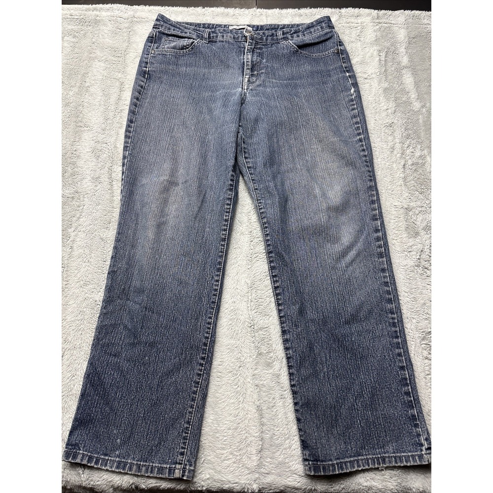Bandolino Mandie Jeans Womens 14 Blue Denim Cotton Straight High Rise